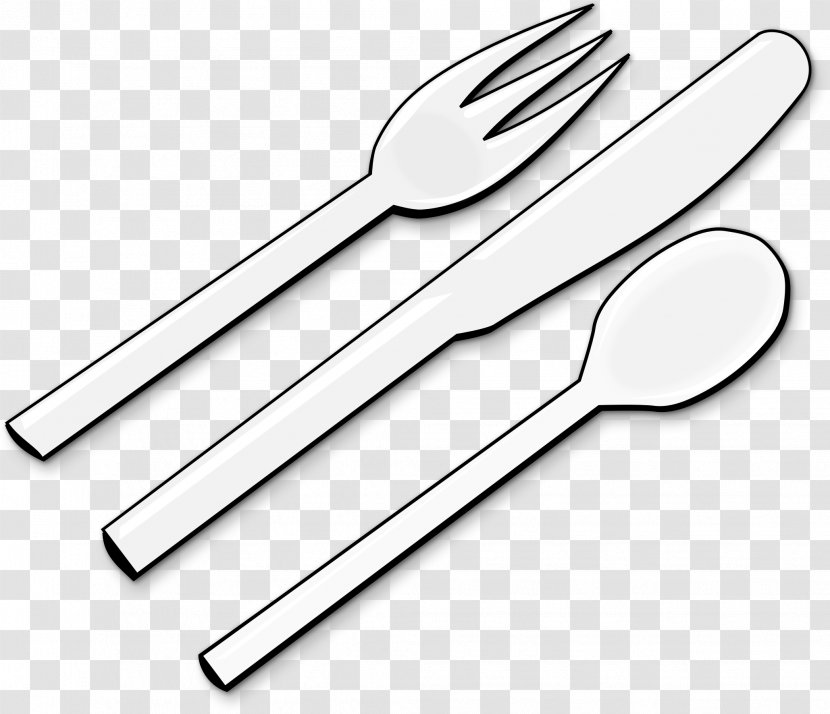 Cutlery Fork Knife Clip Art - Black And White - Spoon Transparent PNG