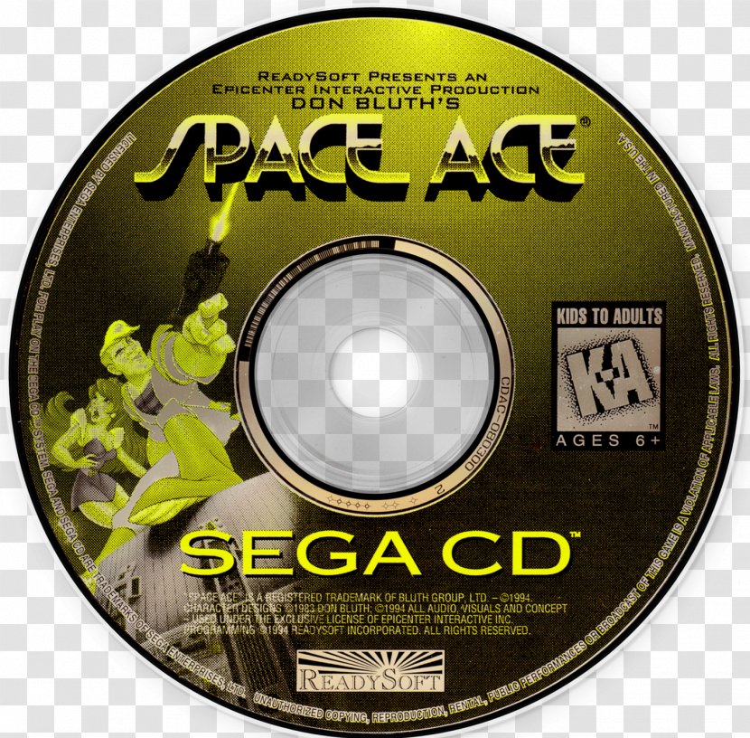 Space Ace Sega CD Super Nintendo Entertainment System LaserDisc Compact Disc - Hard Transparent PNG