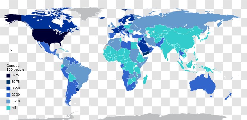 Gun Violence Firearm Ownership Homicide - Earth - Map Transparent PNG