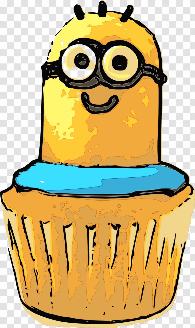 Yellow Cartoon Cupcake Smile Baked Goods Transparent PNG