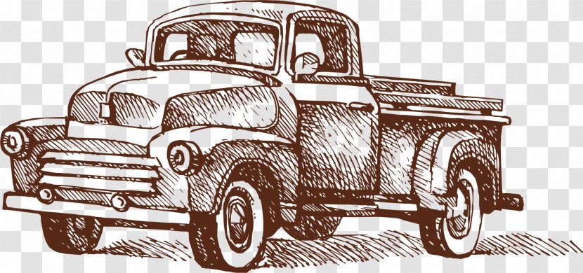 Vintage Car Automotive Design Classic - Metal - Brown Brief Truck Transparent PNG