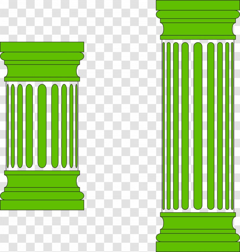 Column Doric Order Ionic Clip Art - Classical - Green Transparent PNG