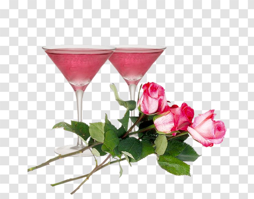 Garden Roses Cut Flowers Wine Glass Cocktail Garnish - Drink - Stemware Transparent PNG