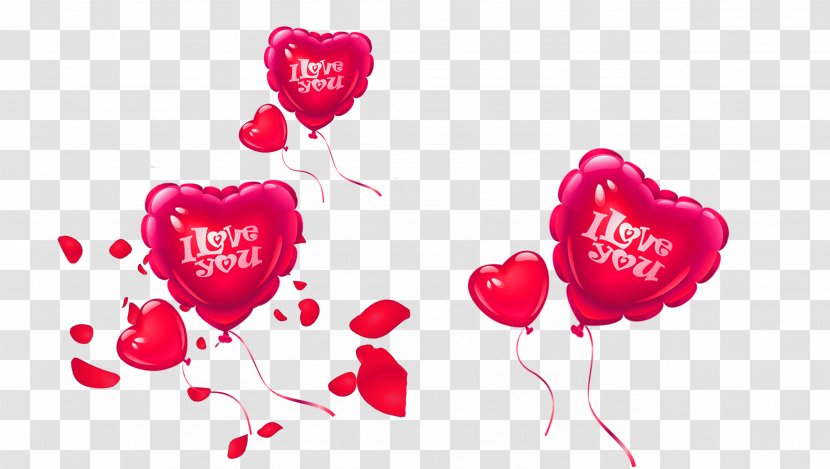 Heart Balloon Garden Roses - Cut Flowers - Red Heart-shaped Transparent PNG