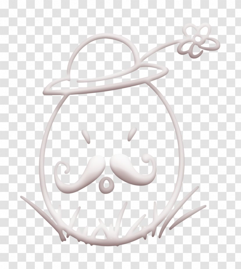 Decorative Icon Easter Egg - Smile - Stencil Symbol Transparent PNG