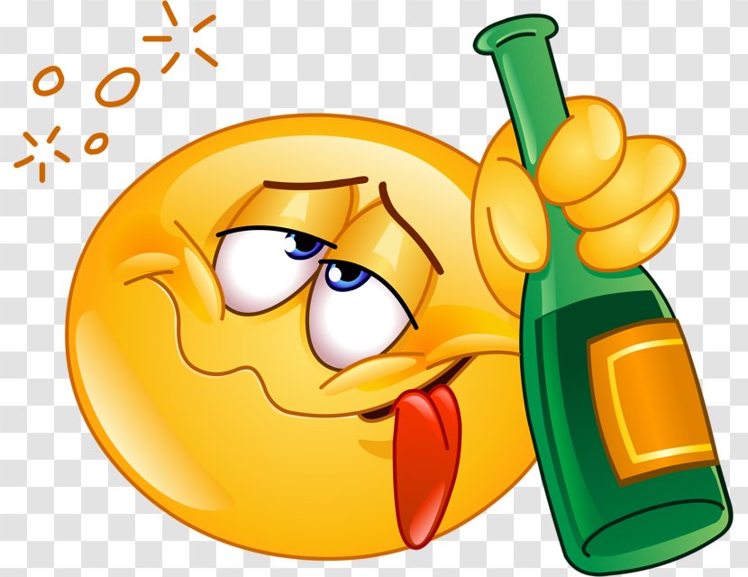 Emoticon Smiley Alcohol Intoxication Clip Art - Cartoon - Drinking Expression Transparent PNG