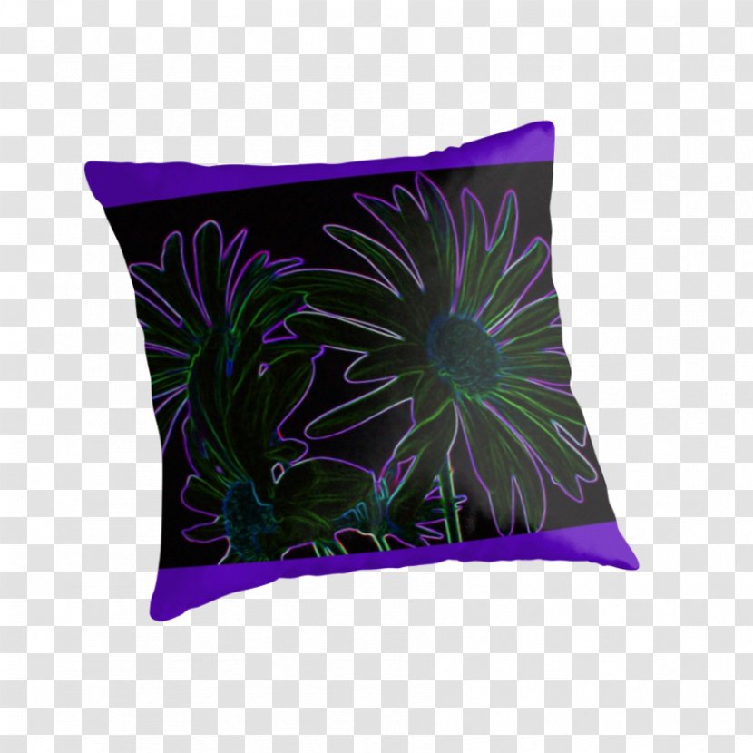 Throw Pillows Cushion Rectangle - Pillow - Blue Abstract Flowers Transparent PNG