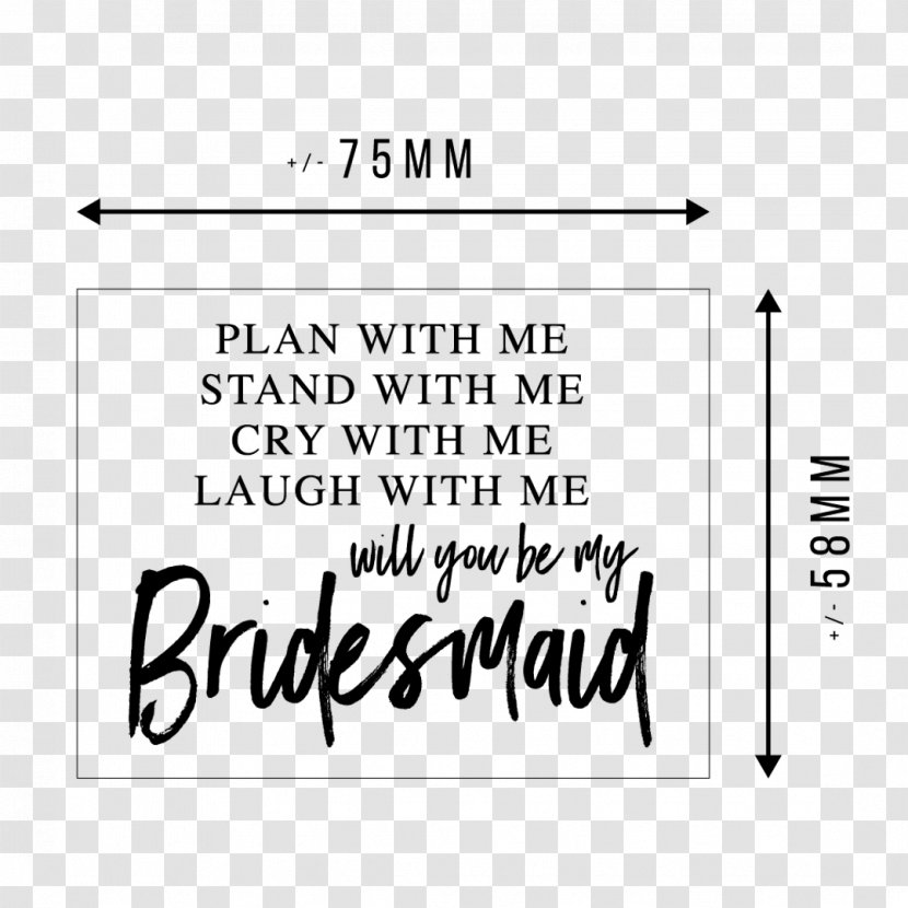 Paper Sticker Bridesmaid Printing Label - Heart - Will You Be My Transparent PNG