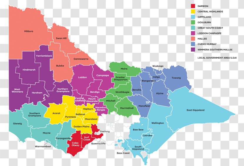City Of Melbourne Gippsland Bendigo Region Barwon South West - Fantasy Map Transparent PNG
