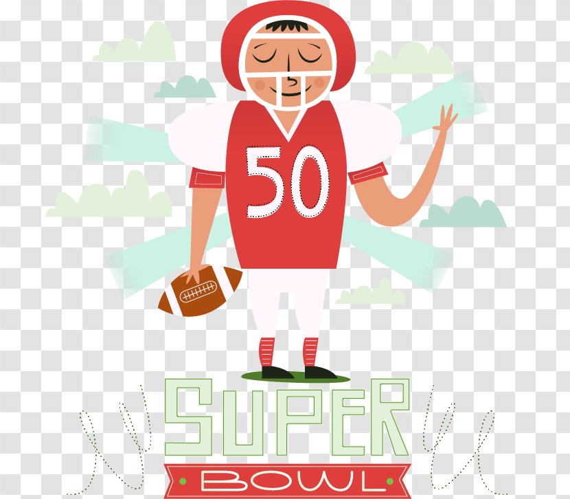 Cartoon - Rugby Football - American Vector Material Hand Transparent PNG
