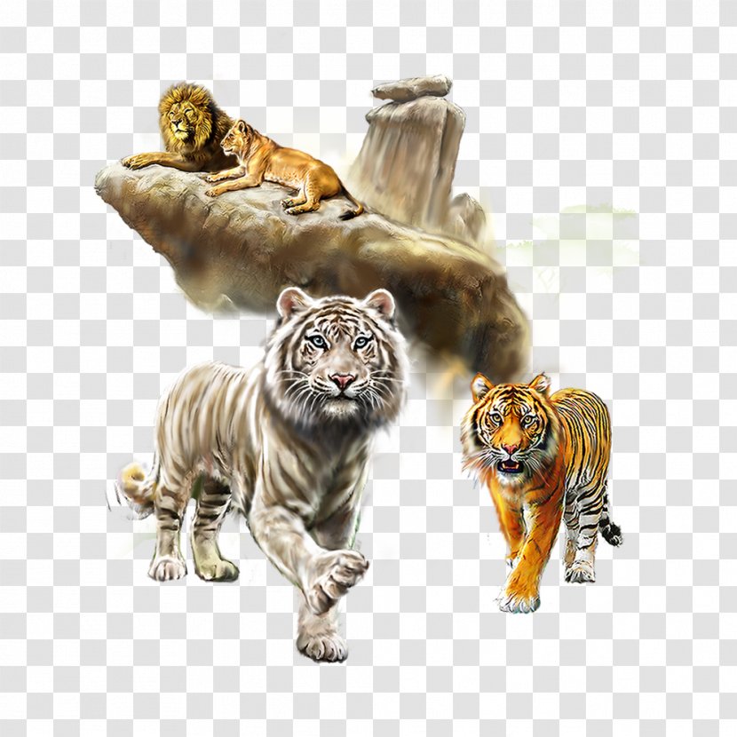 Tiger Lion Watercolor Painting Cat - Computer Graphics - Collection Transparent PNG