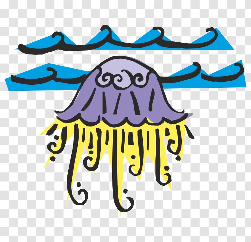 Jellyfish Drawing Clip Art - Yellow Transparent PNG