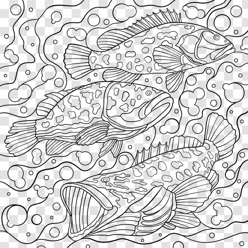 Coloring Book Magnificent Oceans Art Drawing Black And White - Flower - Design Transparent PNG