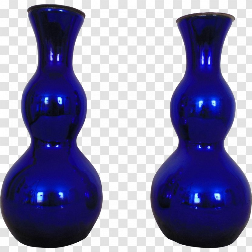 Cobalt Blue Mercury Glass Table Candlestick Transparent PNG