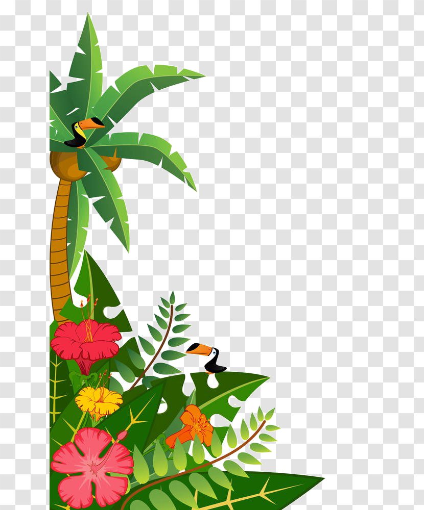 Tropics Royalty-free Clip Art - Floral Design - Cartoon Tree Material Transparent PNG
