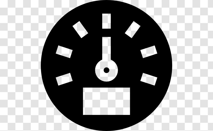 Clip Art - Black And White - Dashboard Speedometer Transparent PNG
