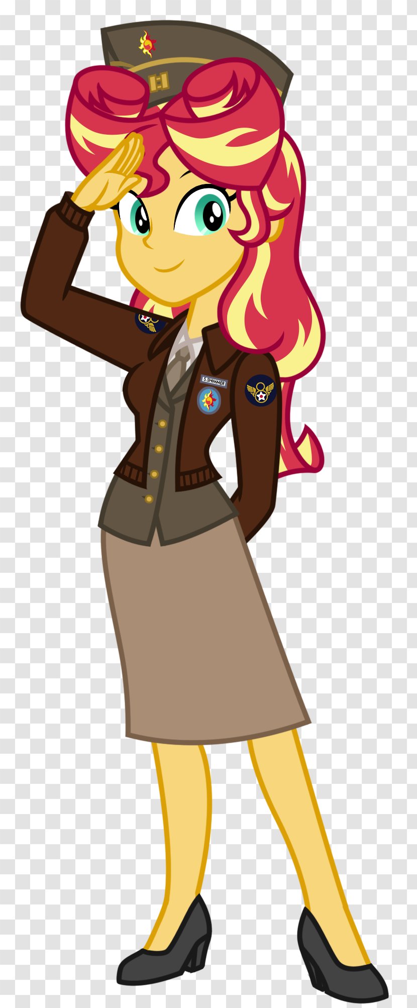 Sunset Shimmer Art United States Army Air Forces Equestria - Silhouette - Military Salute Transparent PNG