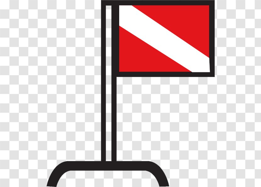 North Dakota Safety Diver Down Flag Sign - Rectangle Transparent PNG
