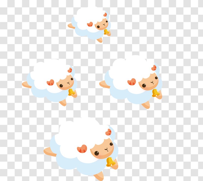 Textile Carnivora Illustration - Material - Cute Cartoon Sheep Flock Transparent PNG