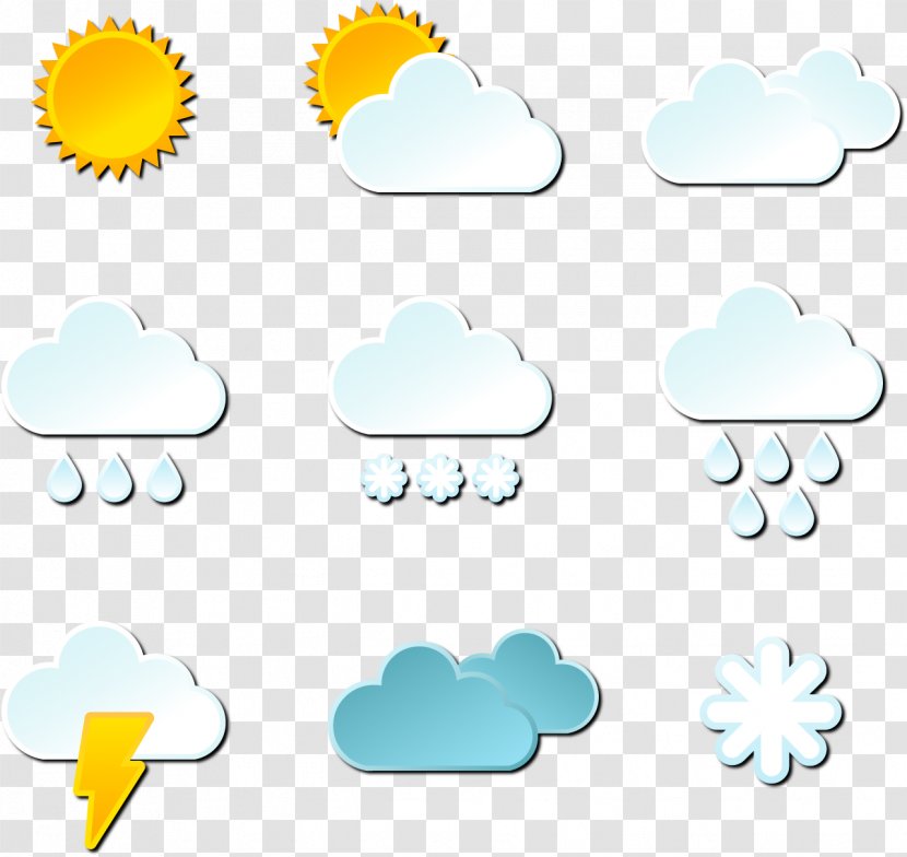 Weather Meteorology Clip Art - Cloud - 9 Fine Icon Vector Material Transparent PNG