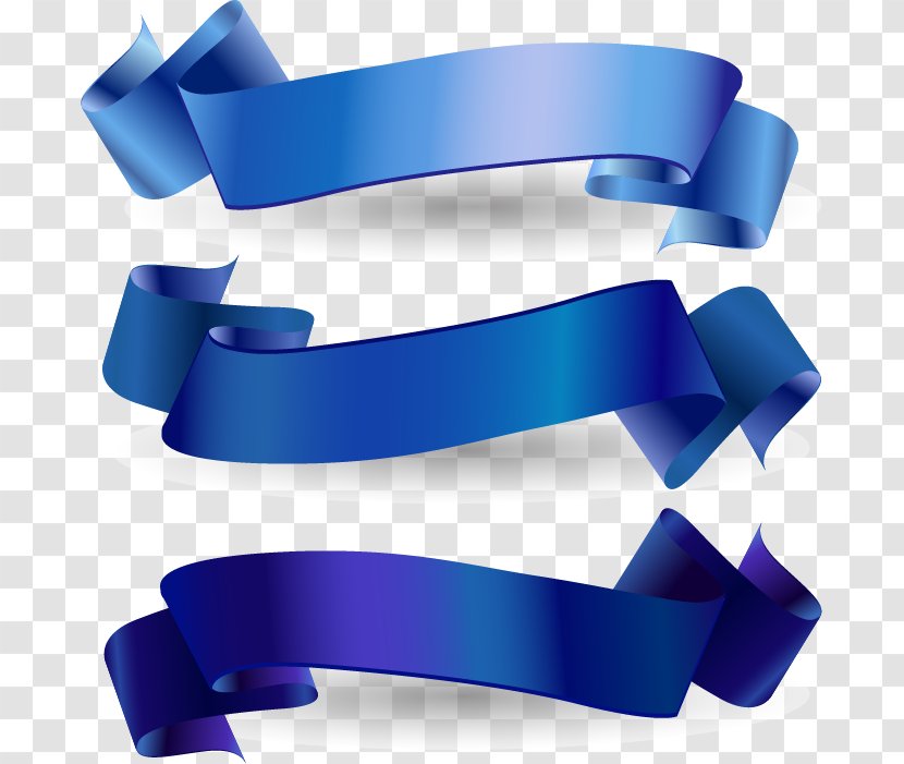Blue Ribbon Euclidean Vector - Infographic - Banner Material Transparent PNG