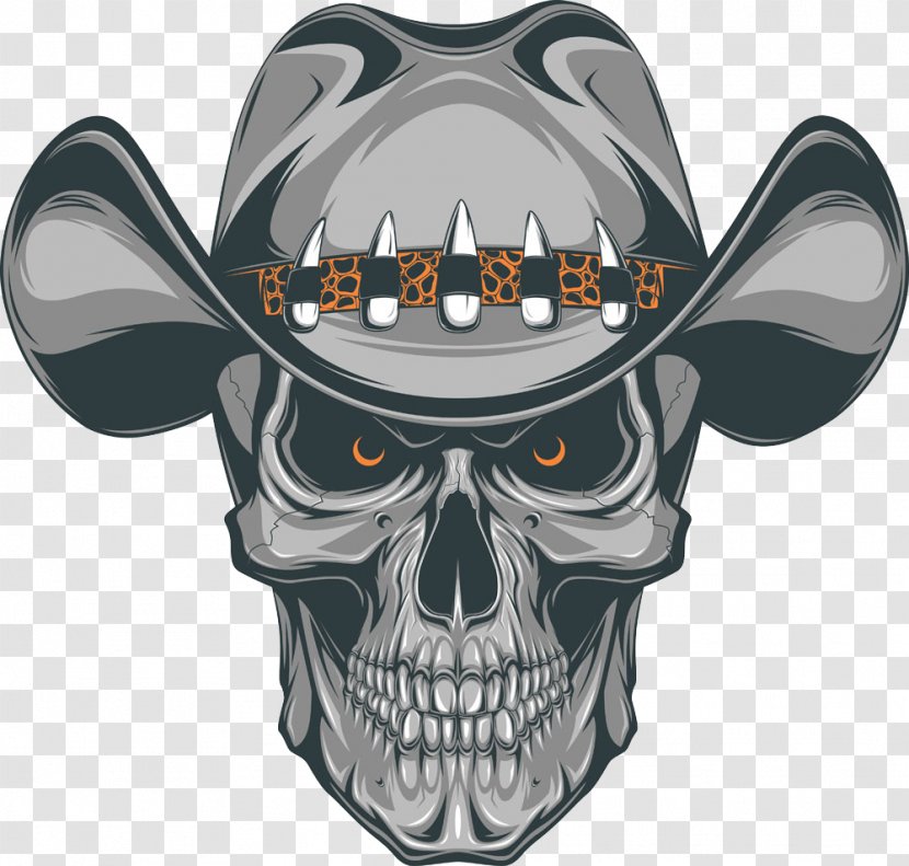 Old School (tattoo) Skull Cowboy - Headgear - Cowboys And Transparent PNG