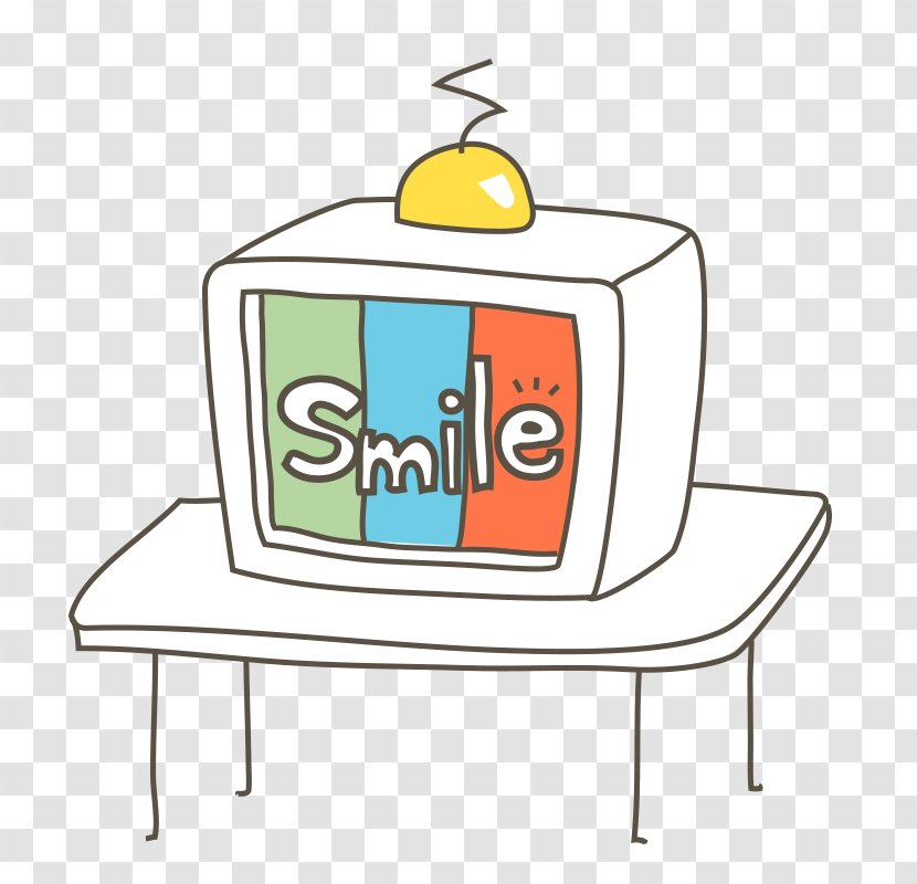 Television Set Clip Art - Cabinet - Hand-painted Smiling TV Transparent PNG