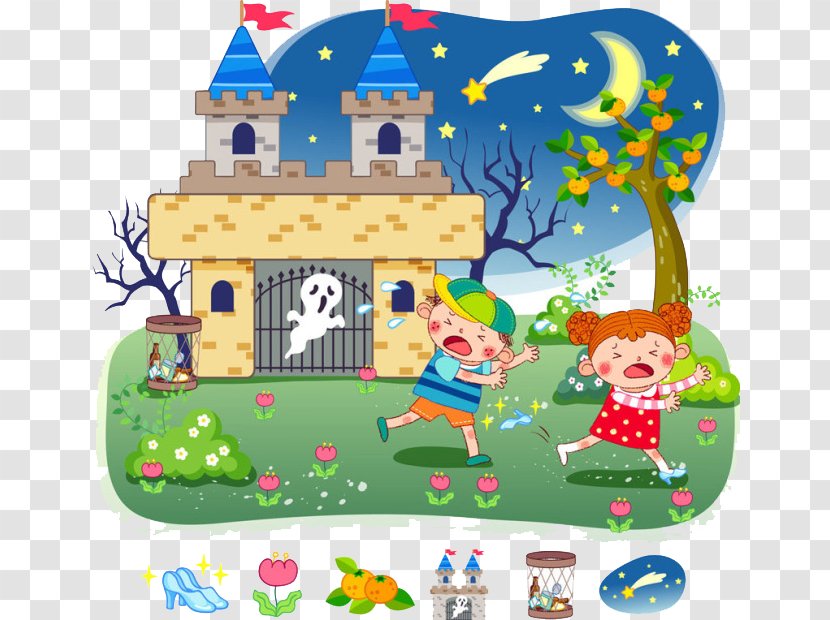 Poster Cartoon Child Illustration - Ghost Castle Transparent PNG