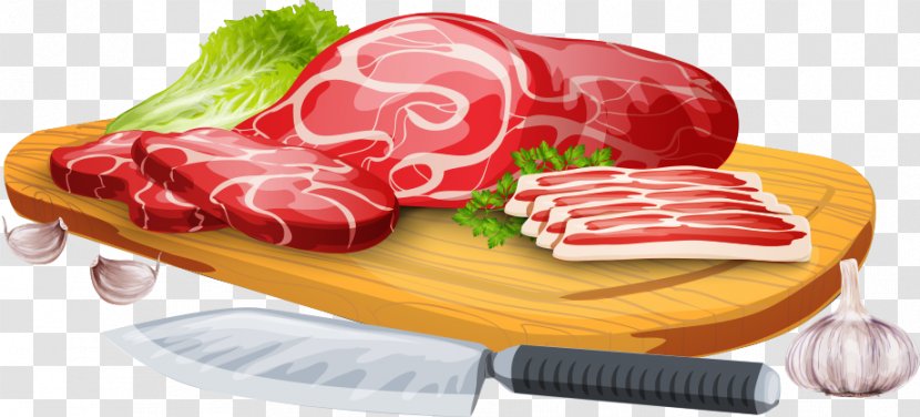 Ham Bacon Meat Beef - Diet Food - Vector On Board Transparent PNG