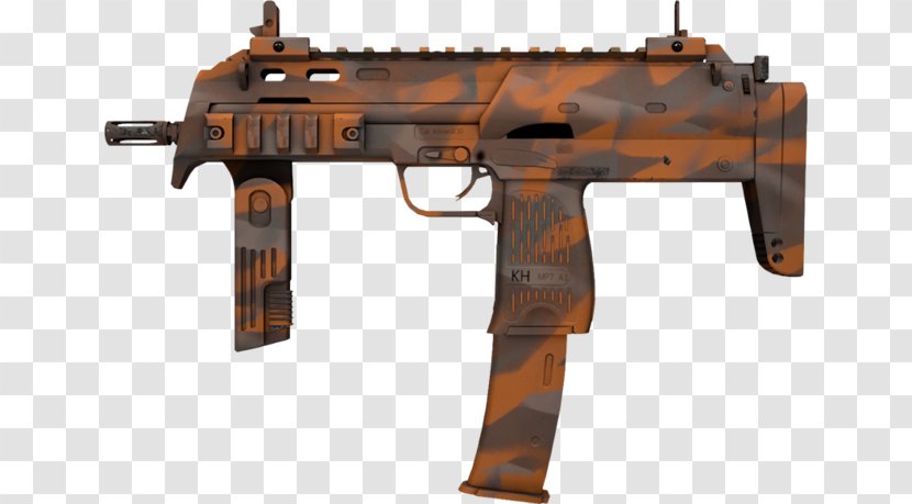 Counter-Strike: Global Offensive Heckler & Koch MP7 Weapon Submachine Gun - Watercolor Transparent PNG