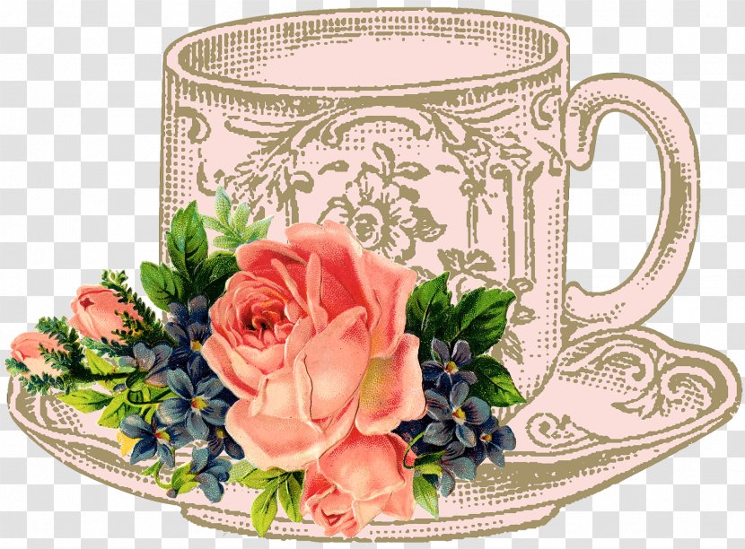 Lapel Pin Garden Roses Nostalgia Heart Tin Floral Design Coffee Cup - Tea Bag Wreath Transparent PNG