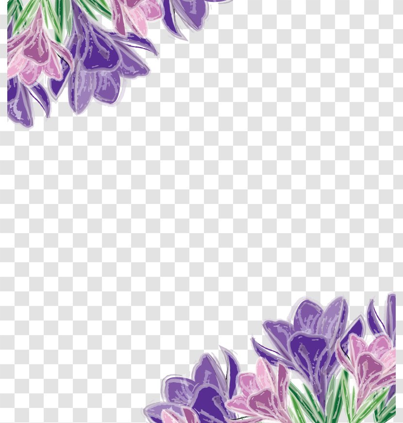 Purple Euclidean Vector Flower Violet - Floristry - Floral Decoration Transparent PNG