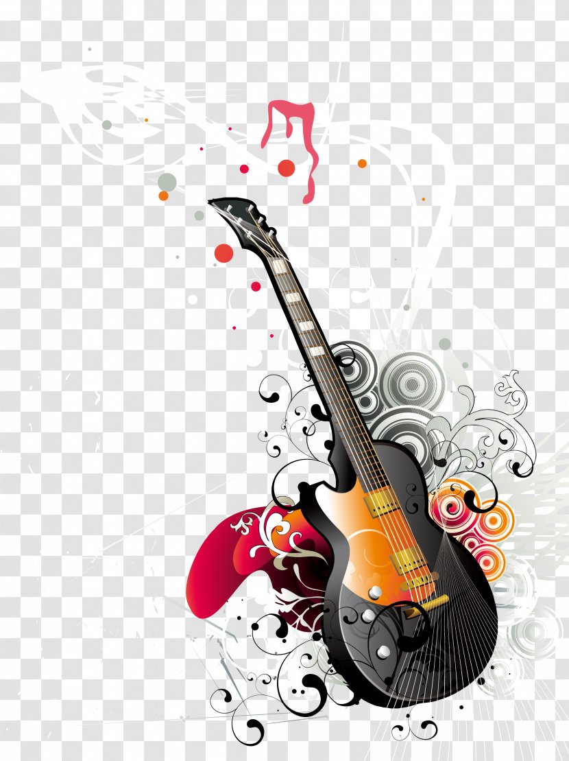 Guitar Musical Instrument - Flower - Vector Transparent PNG