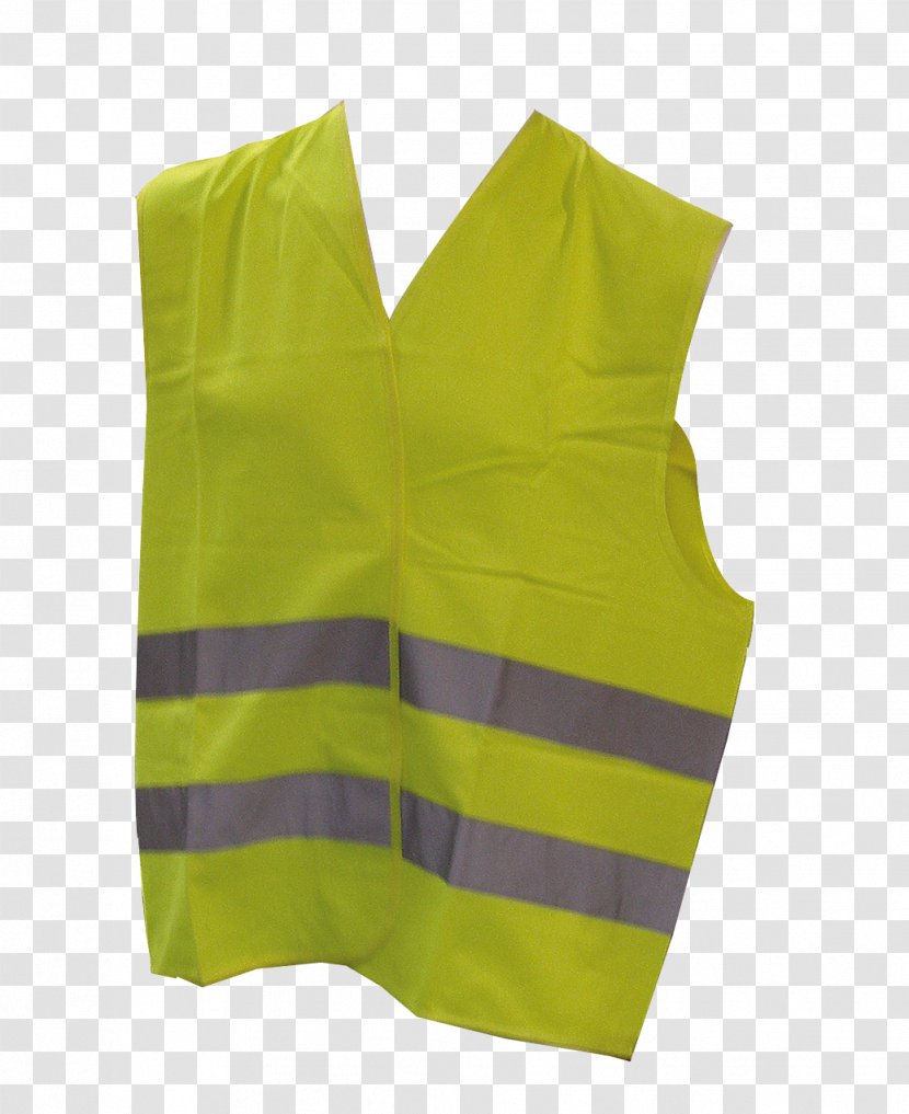 Gilets Waistcoat Sleeve Car Polyester - Green - Yellow Vest Transparent PNG