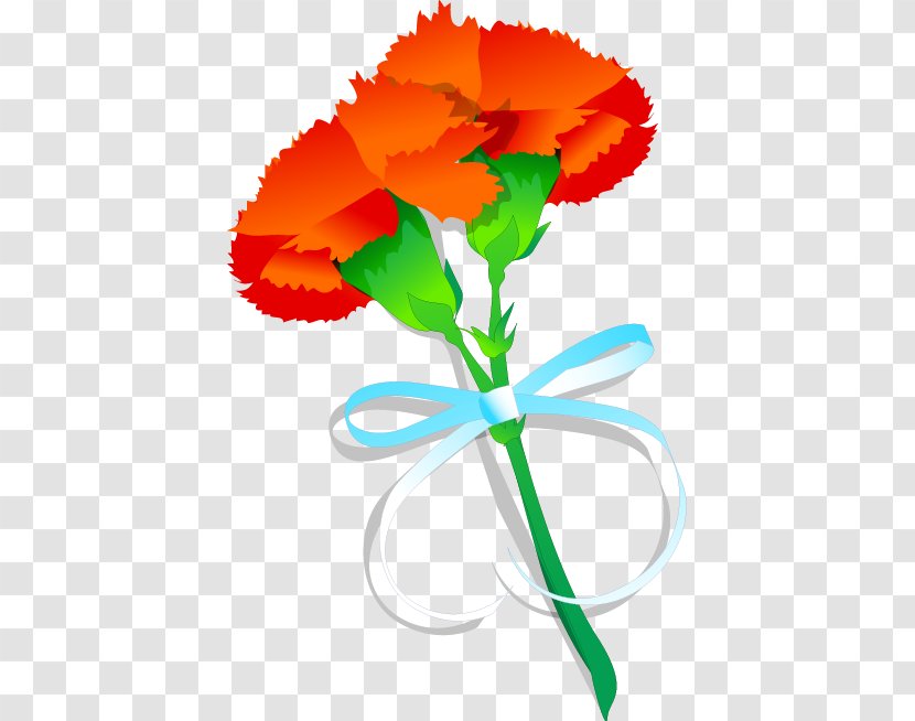 Carnation - Art - Painted Orange Ribbon Flower Pattern Transparent PNG
