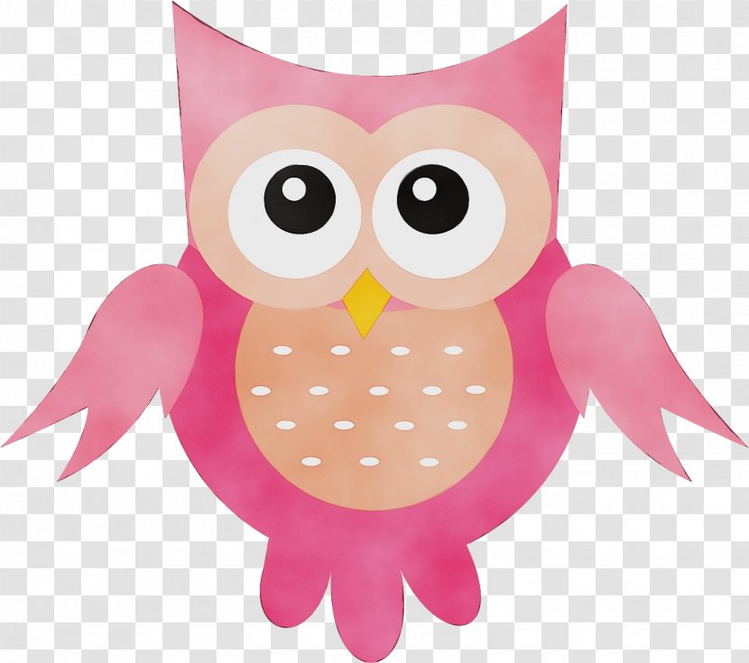 Owl Pink Bird Of Prey Cartoon - Magenta Transparent PNG