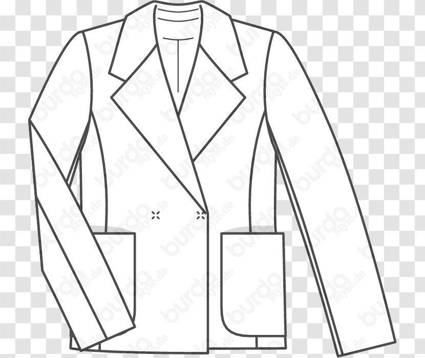 Blazer Pattern Burda Style Collar Fashion - Tuxedo - Jacket Transparent PNG