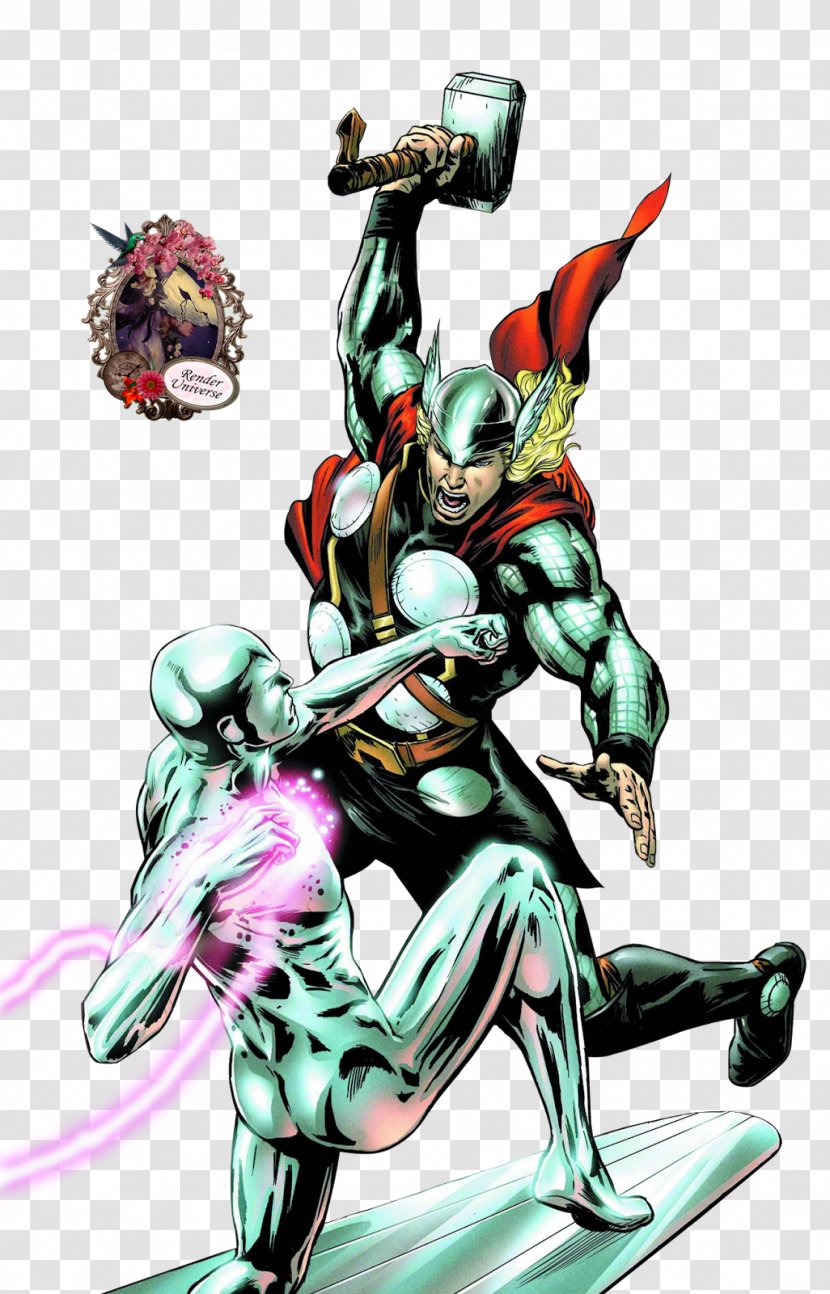 Silver Surfer Thor Comics Galactus Superhero Transparent PNG