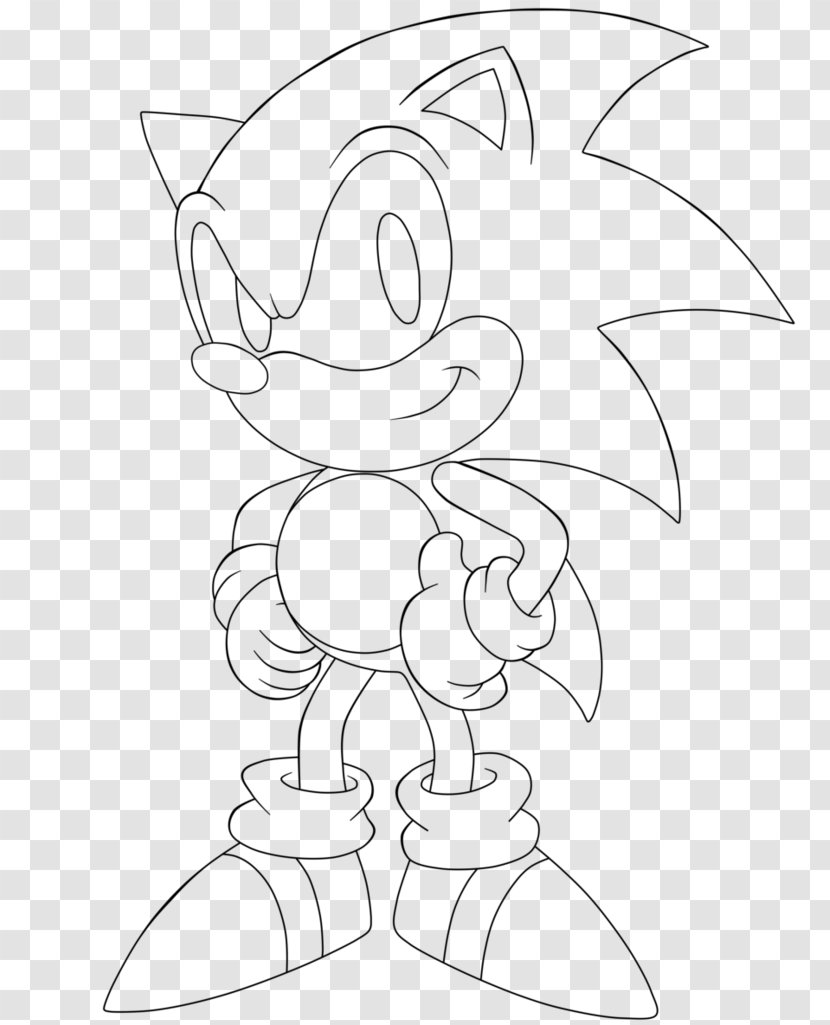 Mario & Sonic At The Olympic Games Hedgehog Shadow Amy Rose - Black And White - Outline Transparent PNG