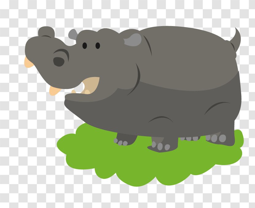 Hippopotamus Cartoon Drawing - Mammal - Hippo Transparent PNG