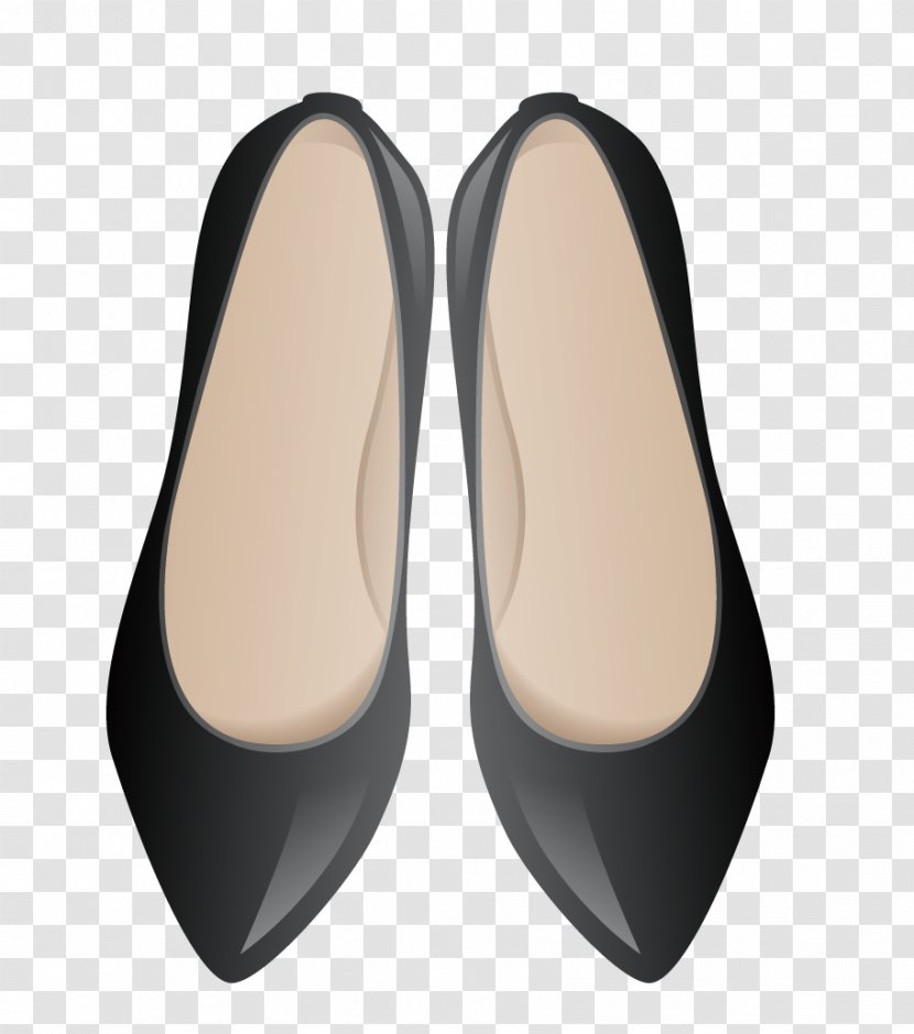 Slipper Ballet Flat Shoe - Arrow Black Shoes Transparent PNG