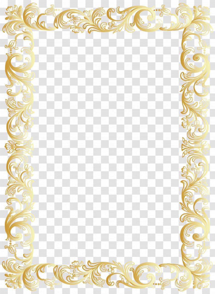 Gold Picture Frames Clip Art - Border - Vintage Transparent PNG