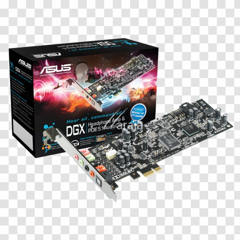 Graphics Cards & Video Adapters Sound Audio PCI Express Asus Xonar DGX 5.1 Surround - Technology - Card Transparent PNG