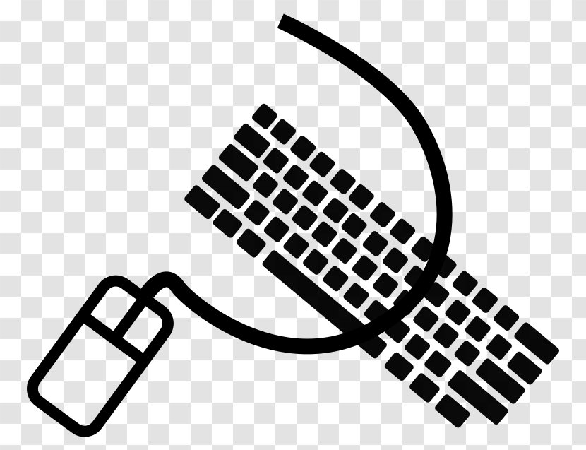 Computer Keyboard Mouse Clip Art - Black And White Transparent PNG