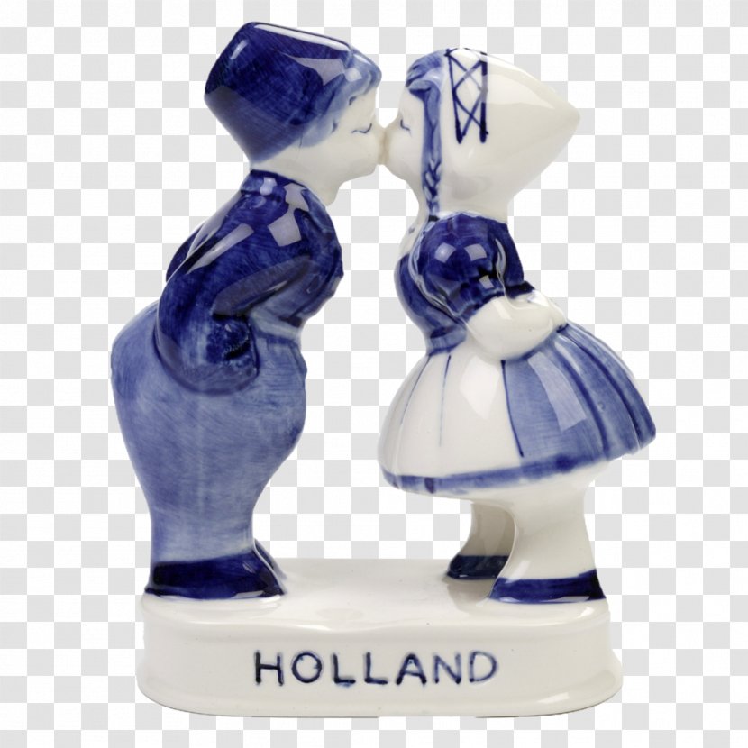 Delftware Farmer Souvenir Figurine - Model - Couple Kissing Transparent PNG