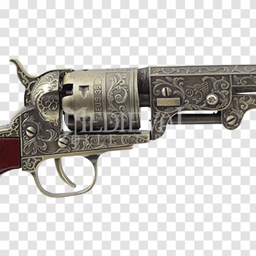 Revolver American Civil War Confederate States Of America Firearm Pistol - Gun Accessory - Antique Brass Transparent PNG