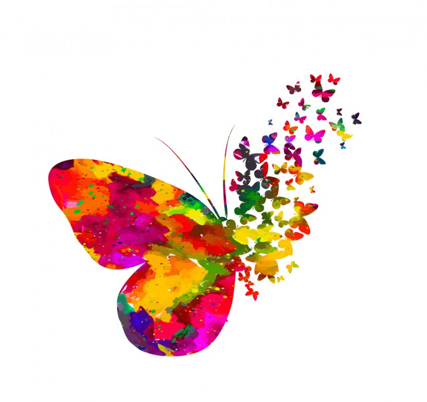 Butterfly Watercolor Painting Tattoo Pupa Vector Graphics - Heart Transparent PNG