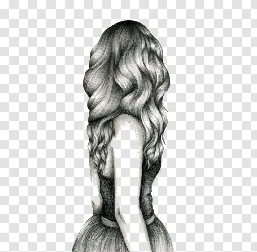 Drawing For Girls Hair Sketch - Heart - Curls Woman Transparent PNG