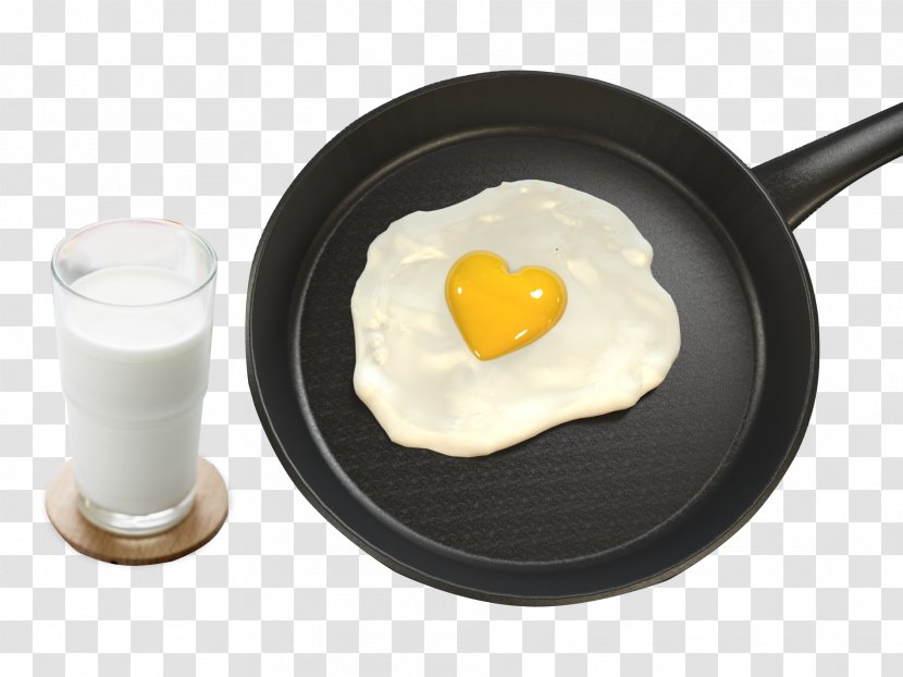 Fried Egg Breakfast Milk Heart - Dish - Love Transparent PNG