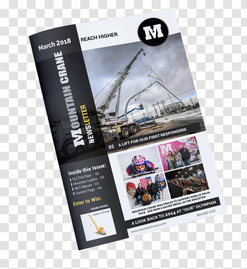 Mountain Crane Service Business Newsletter Email Wyoming - Montana - Lattice Tower Transparent PNG